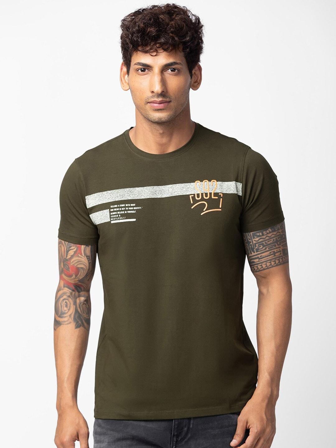 spykar-men-typography-slim-fit-t-shirt