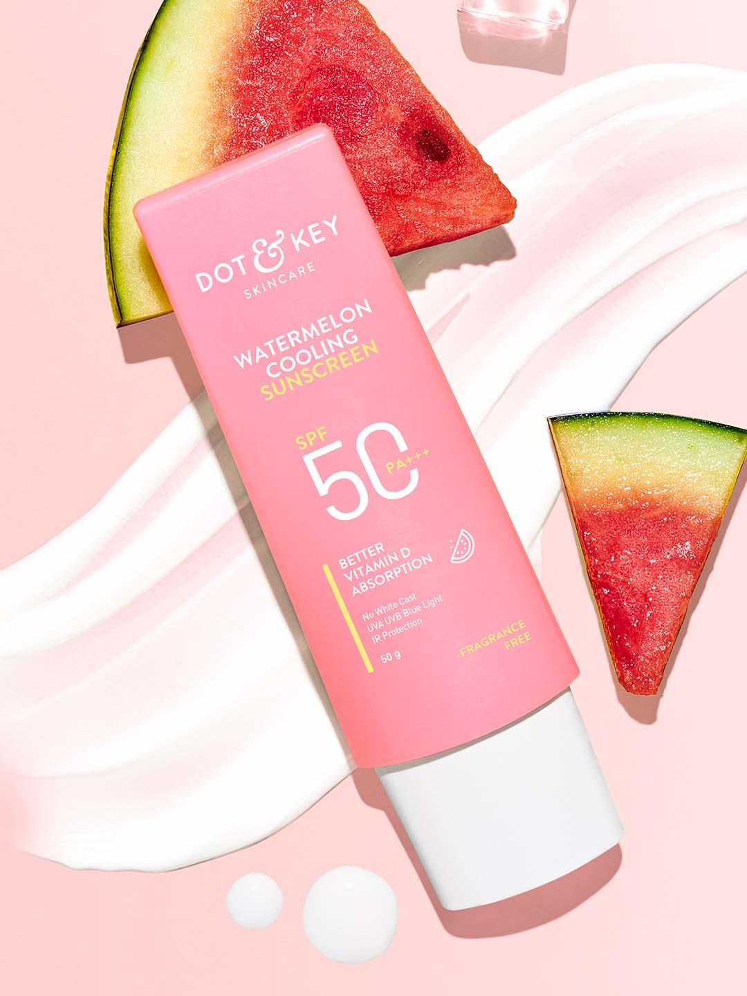 DOT & KEY Watermelon Hyaluronic SPF 50 PA+++ Dewy & 100% No White Cast Sunscreen - 50g