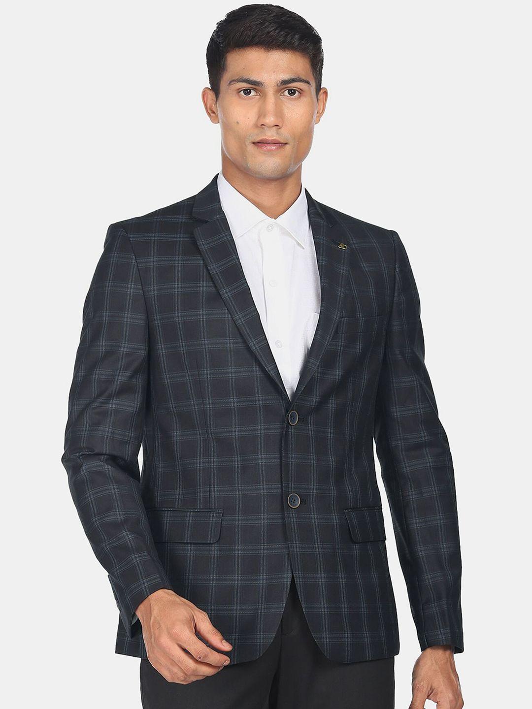 ad-by-arvind-men-checked-tailored-fit-single-breasted-blazers