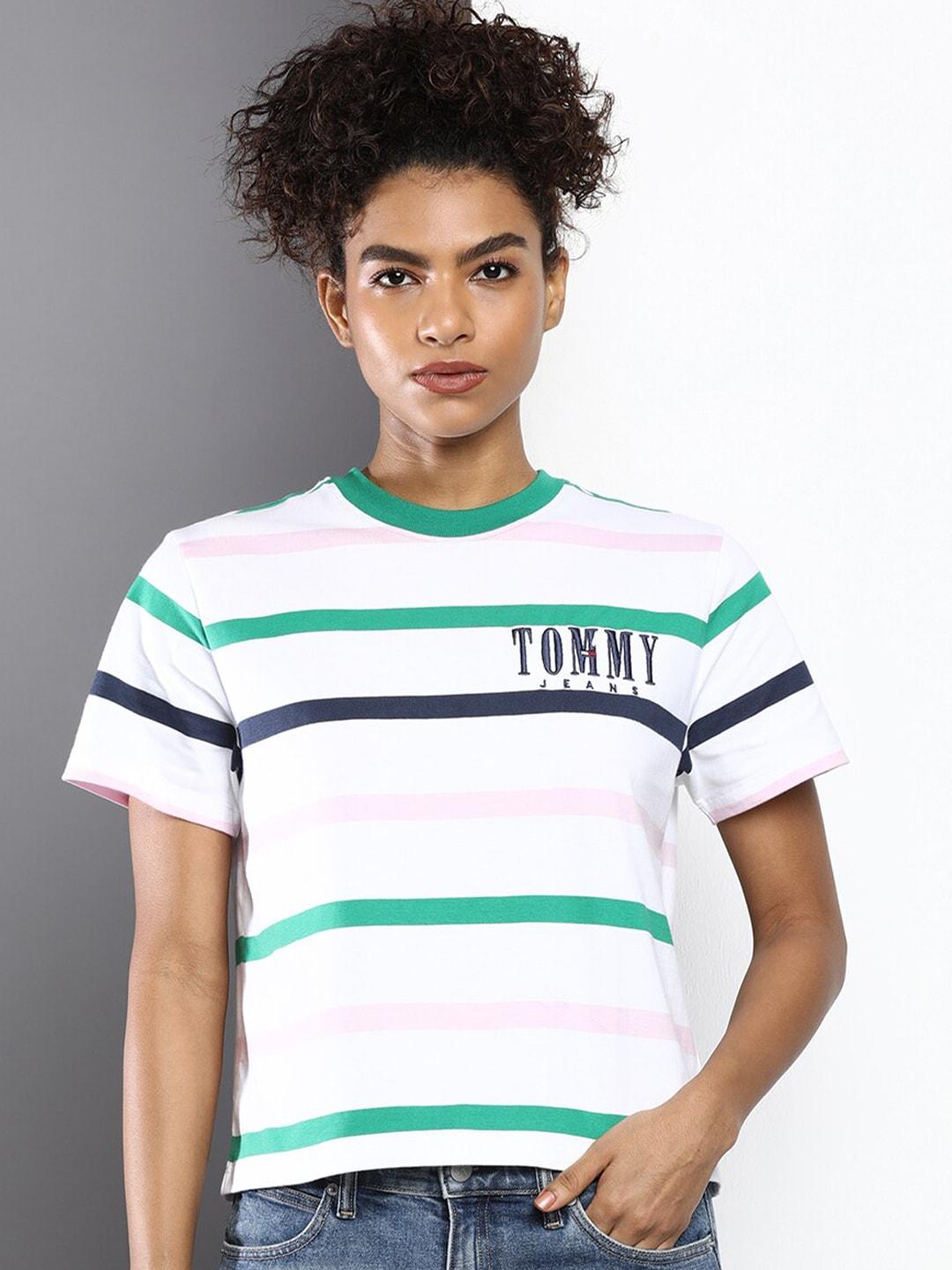 tommy-hilfiger-women-white-striped-t-shirt