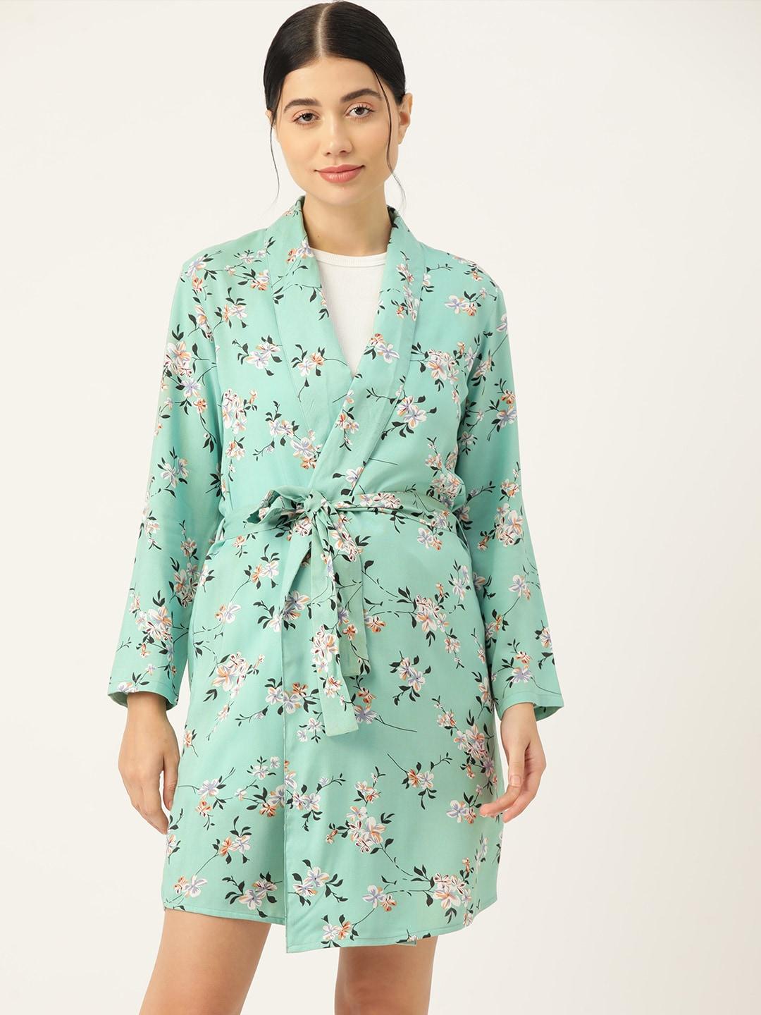 ETC Women Floral Print Robe with Belt