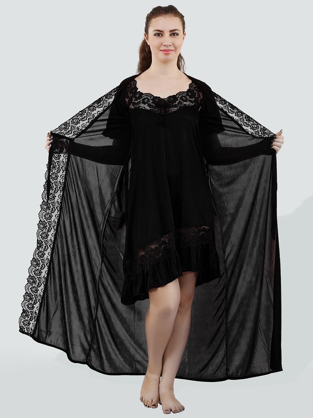 Romaisa Women Satin Nightdress With Robe