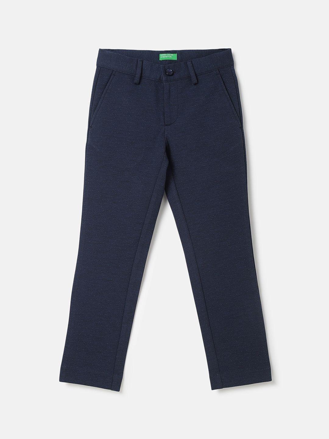 United Colors of Benetton Boys Textured Cotton Regular Fit Trousers