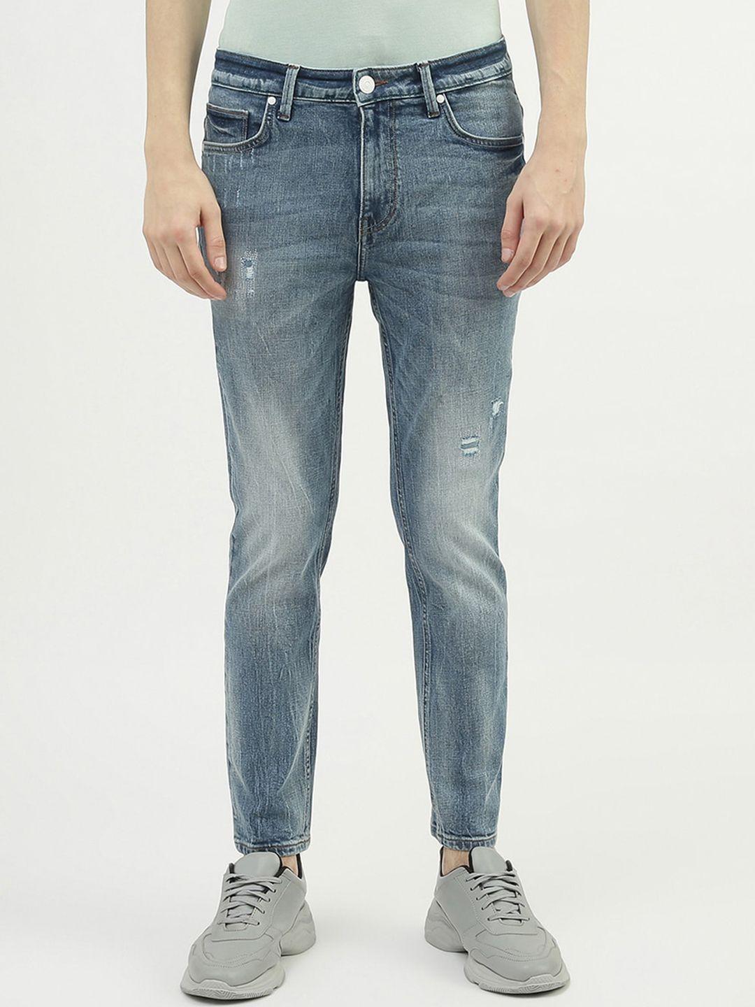 United Colors of Benetton Men Cotton Low Distress Heavy Fade Jeans