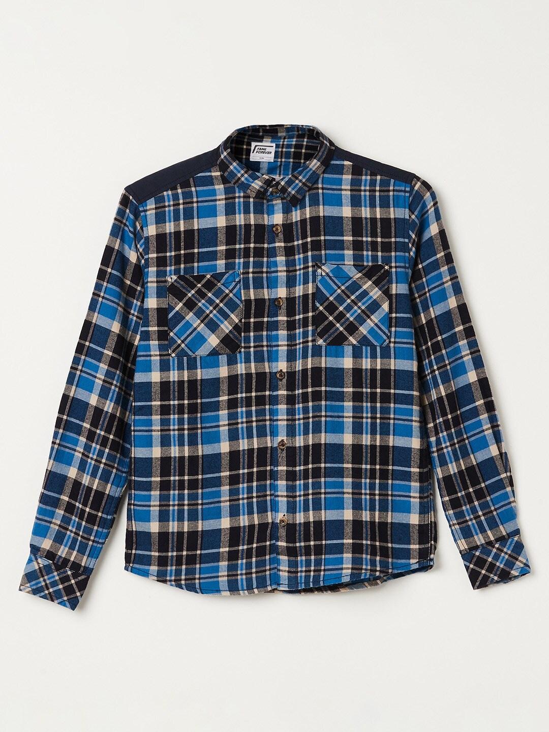 Fame Forever by Lifestyle Boys Tartan Checked Casual Pure Cotton Shirt