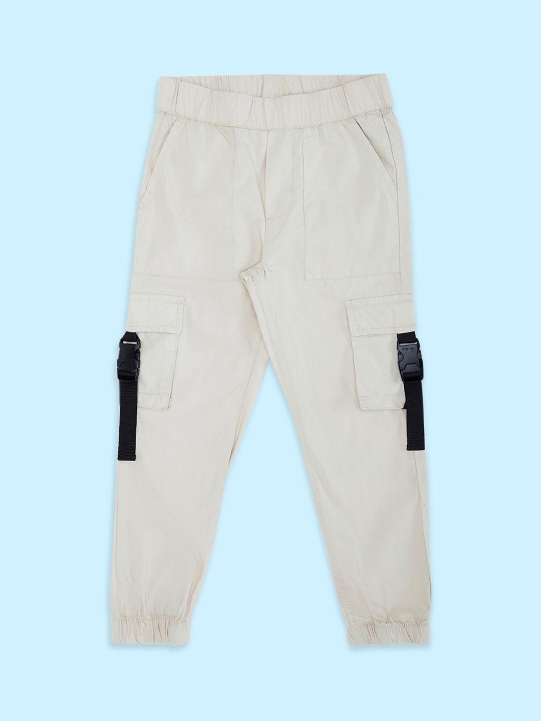 Pantaloons Junior Boys Solid Cotton Regular Fit Cargos