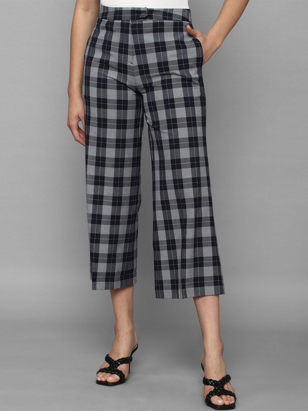 allen-solly-woman-checked-culottes-trousers