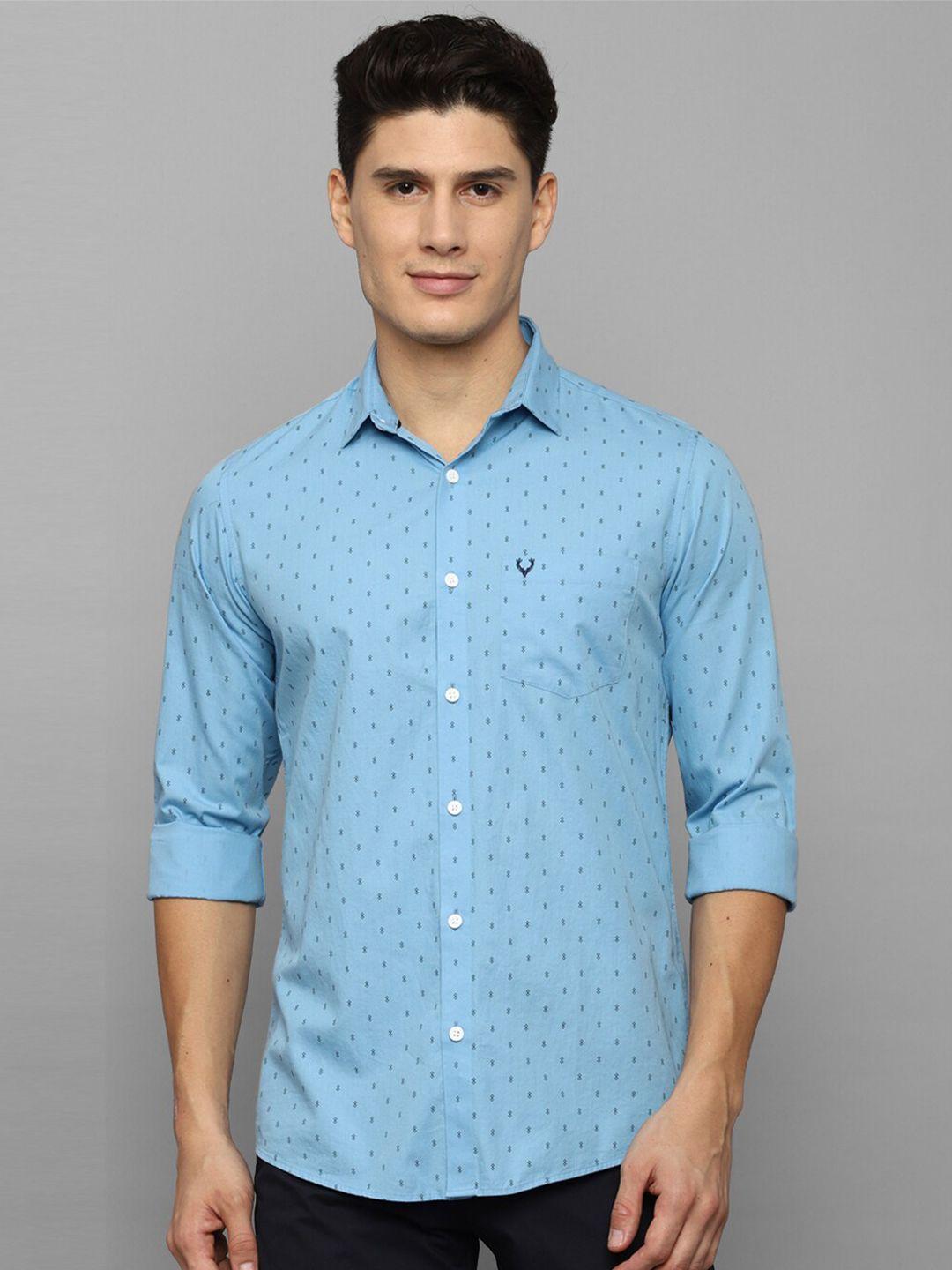 allen-solly-men-slim-fit-micro-ditsy-printed-casual-pure-cotton-shirt