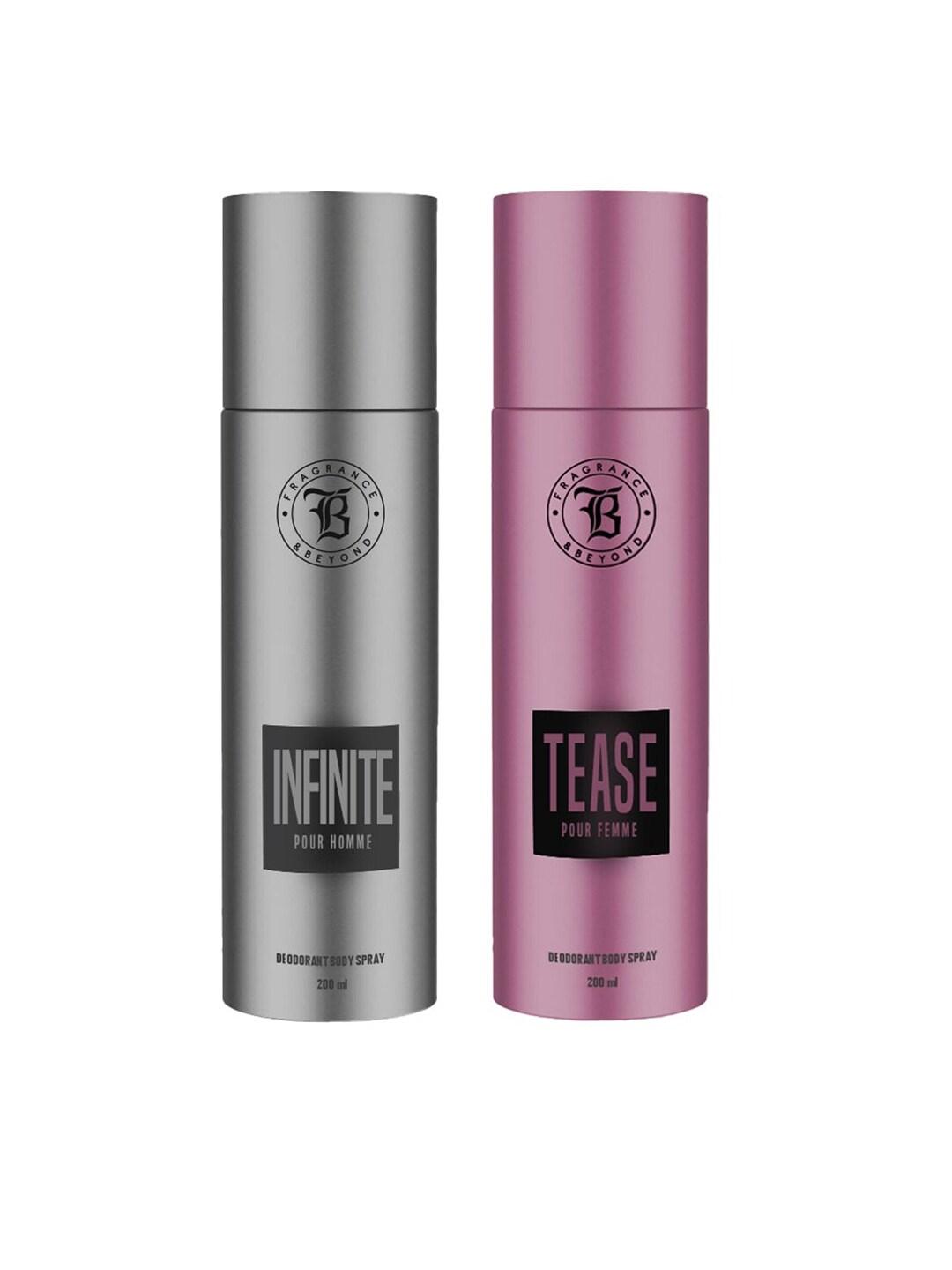 Fragrance & Beyond Set of Men Infinite & Women Tease Deodorant Body Sprays - 200 ml Each