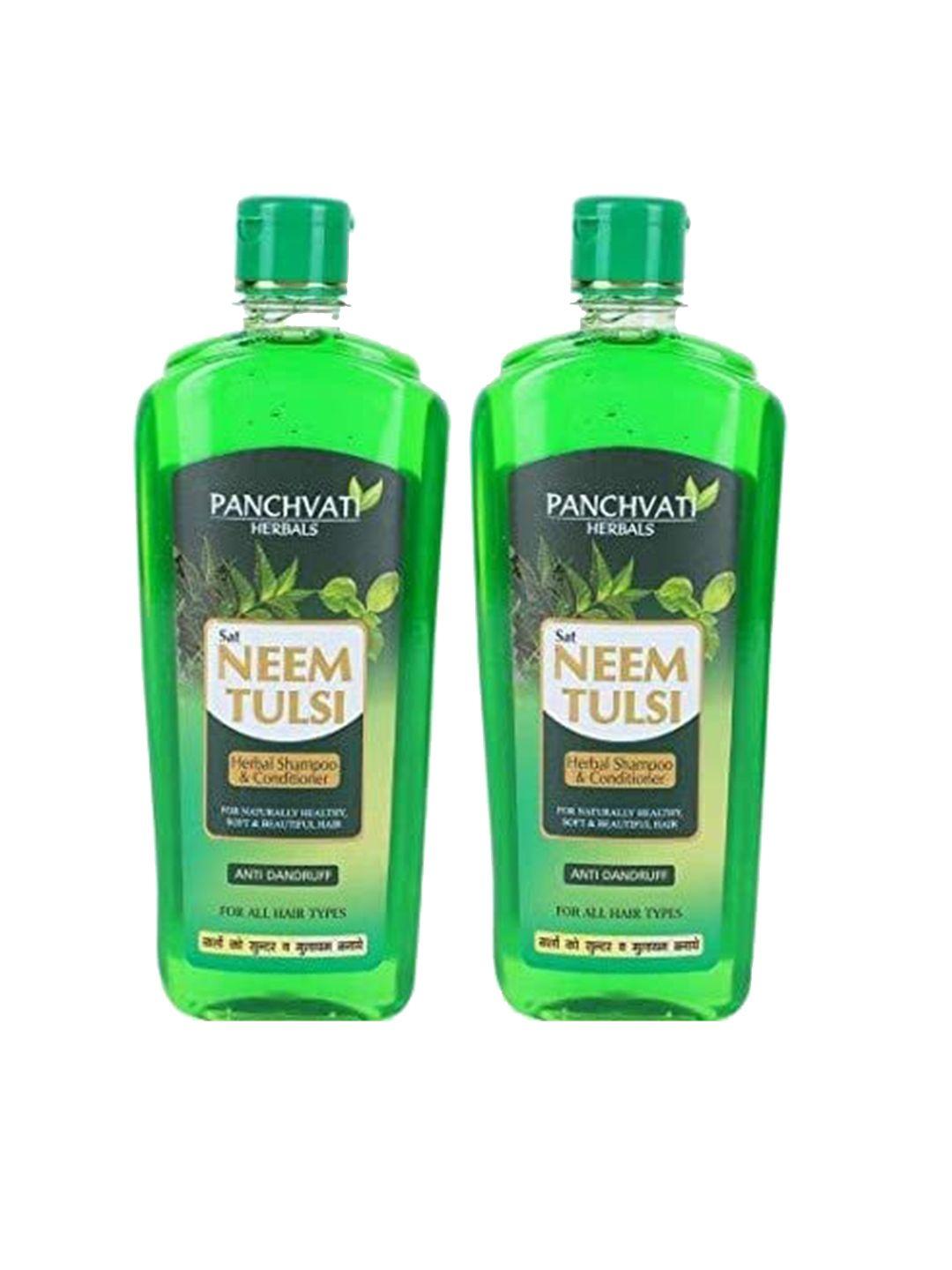 PANCHVATI HERBALS Pack Of 2 Neem Tulsi Anti Dandruff & Hair Fall Control Shampoo 450 ml