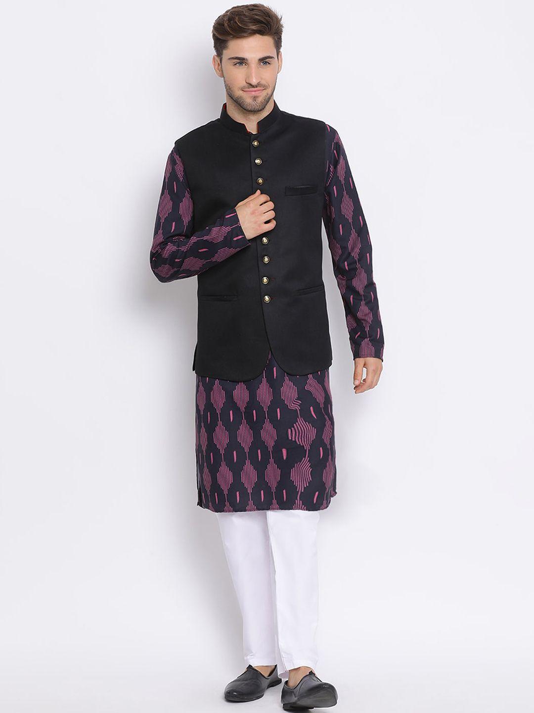 hangup-trend-men-printed-kurta-with-pyjamas-&-nehru-jacket