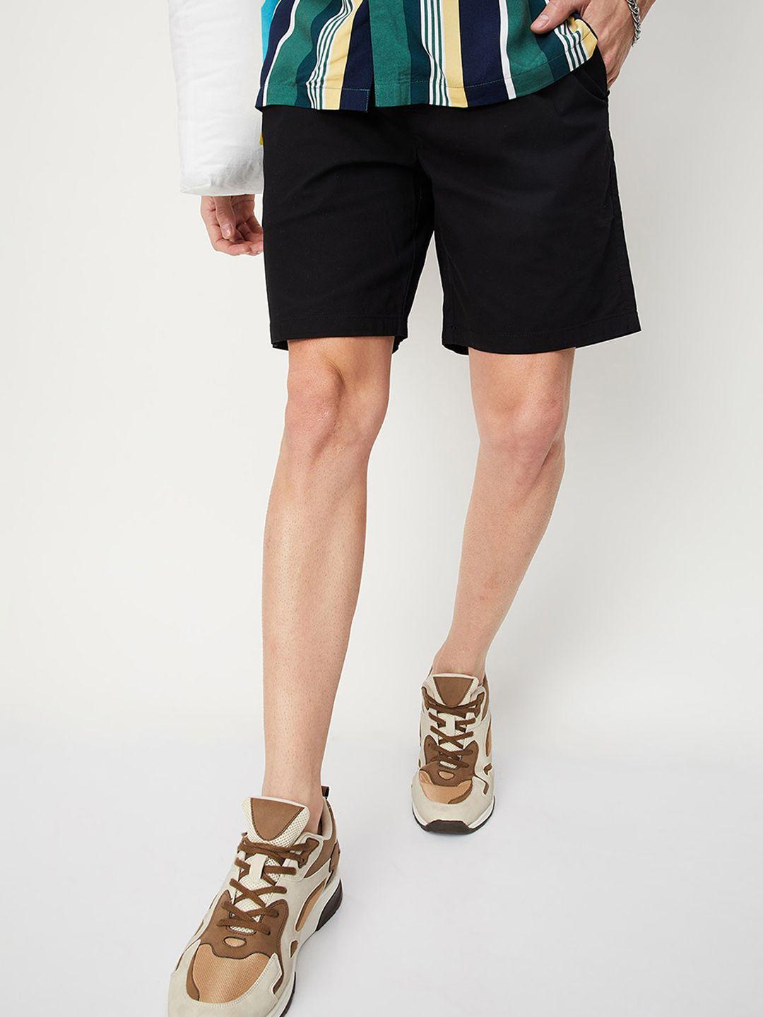 max-men-solid-mid-rise-regular-shorts