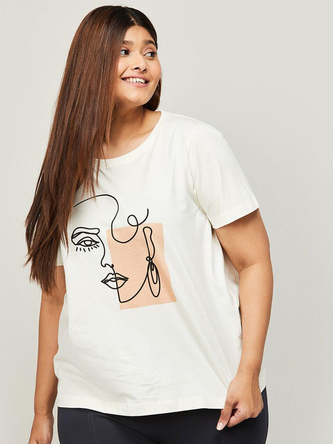 nexus Plus Size Women Graphic Printed Pure Cotton T-shirt