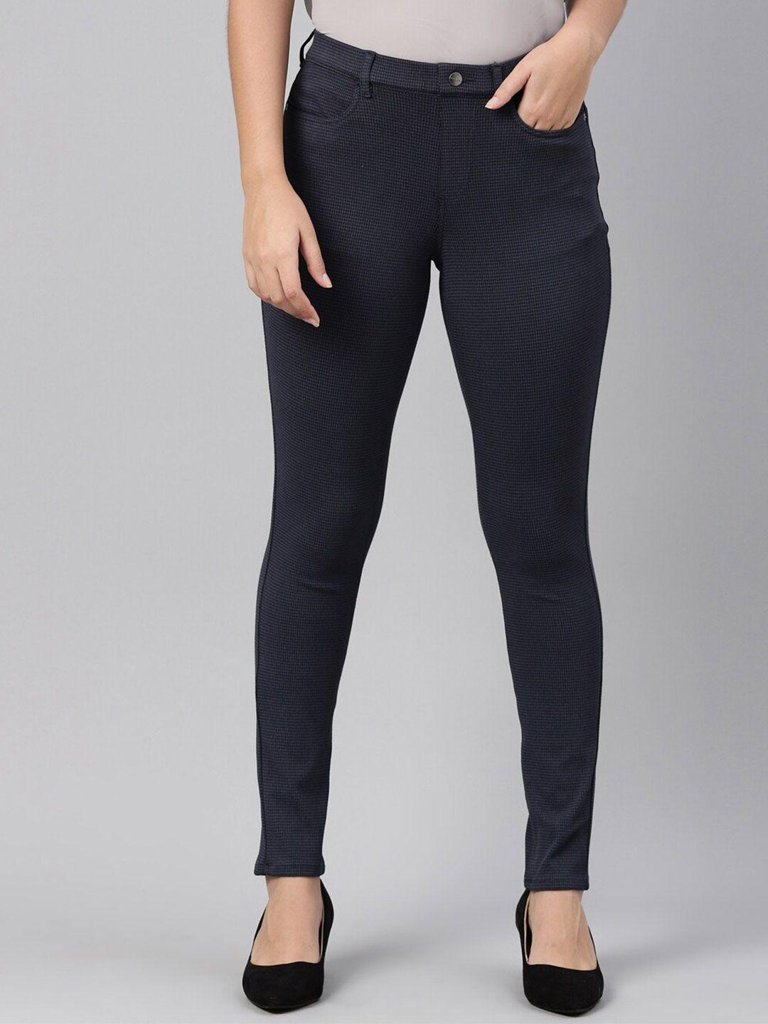 go-colors-women-slim-fit-checked-jeggings