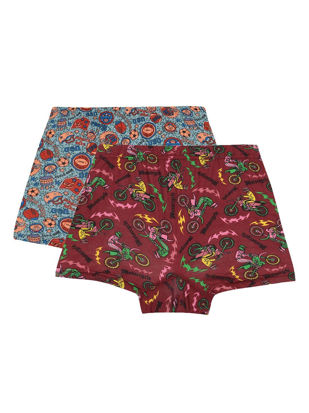 Bodycare Kids Boys Pack Of 2 Printed Cotton Trunks