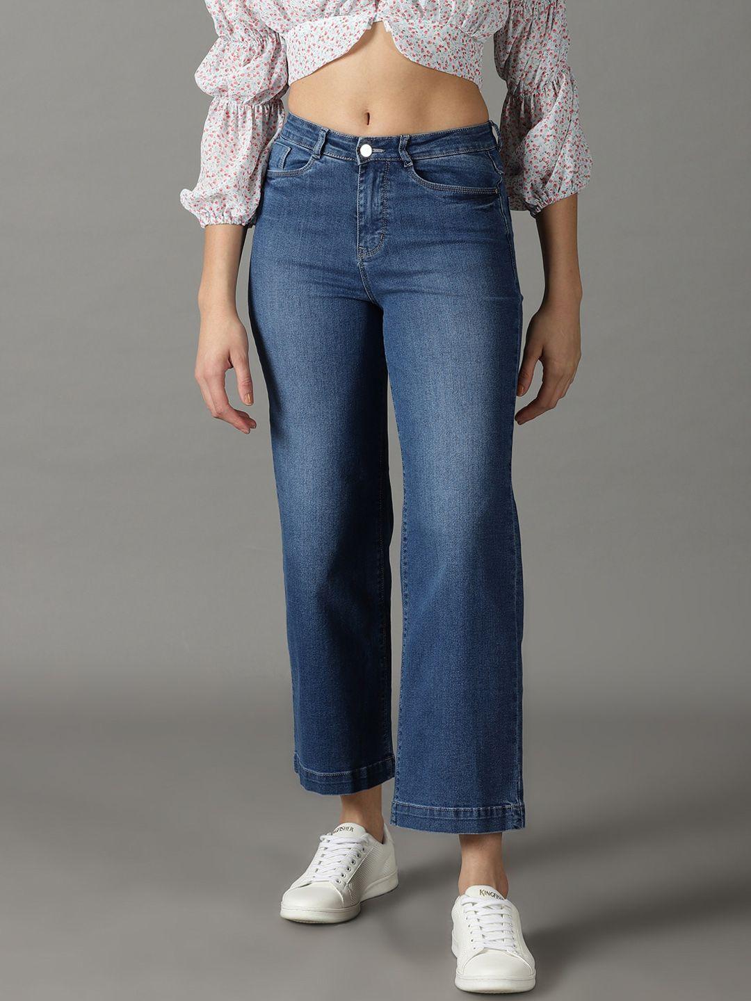 showoff-women-wide-leg-high-rise-light-fade-stretchable-cotton-jeans