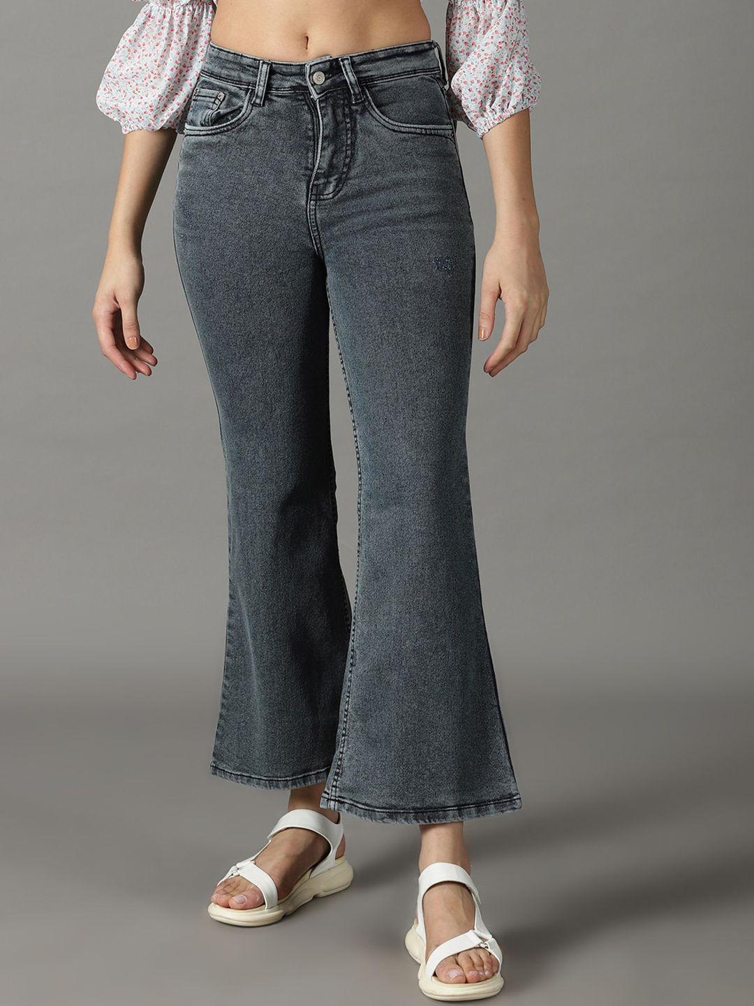 showoff-women-bootcut-high-rise-acid-wash-stretchable-jeans
