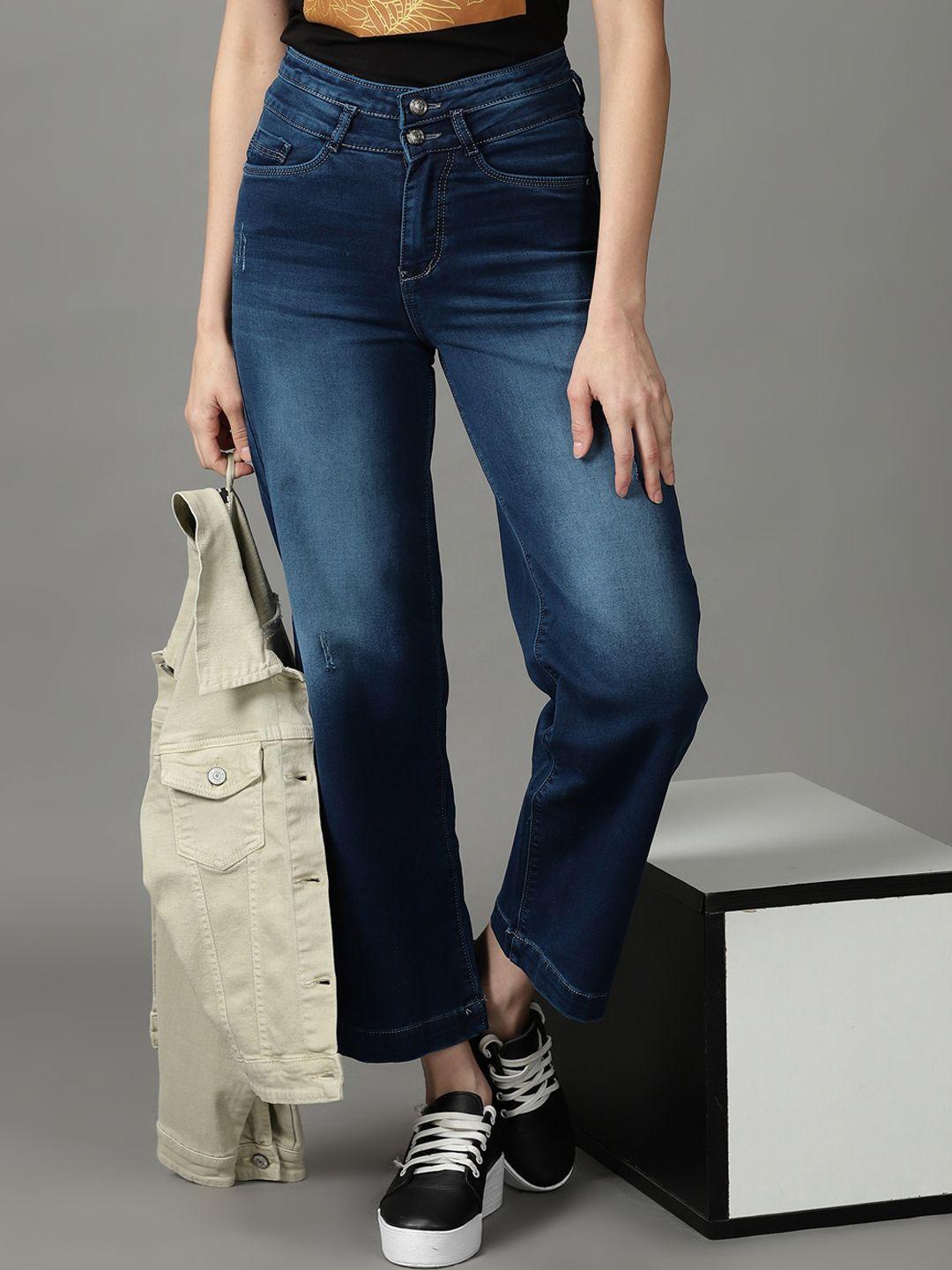 showoff-women-straight-fit-high-rise-light-fade-cotton-stretchable-jeans