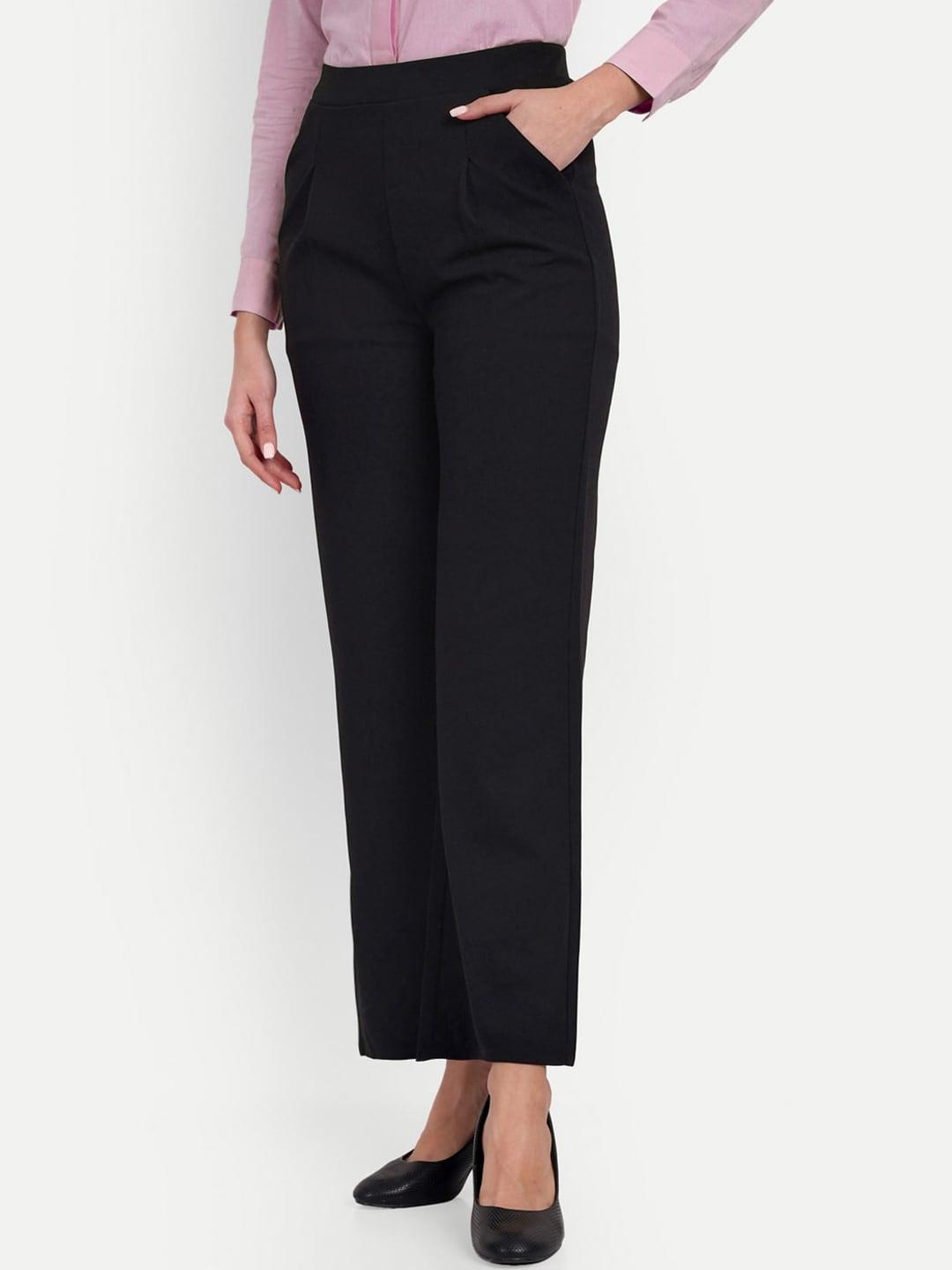 Next One Women Tailored Loose Fit High-Rise Easy Wash Pleated Trousers