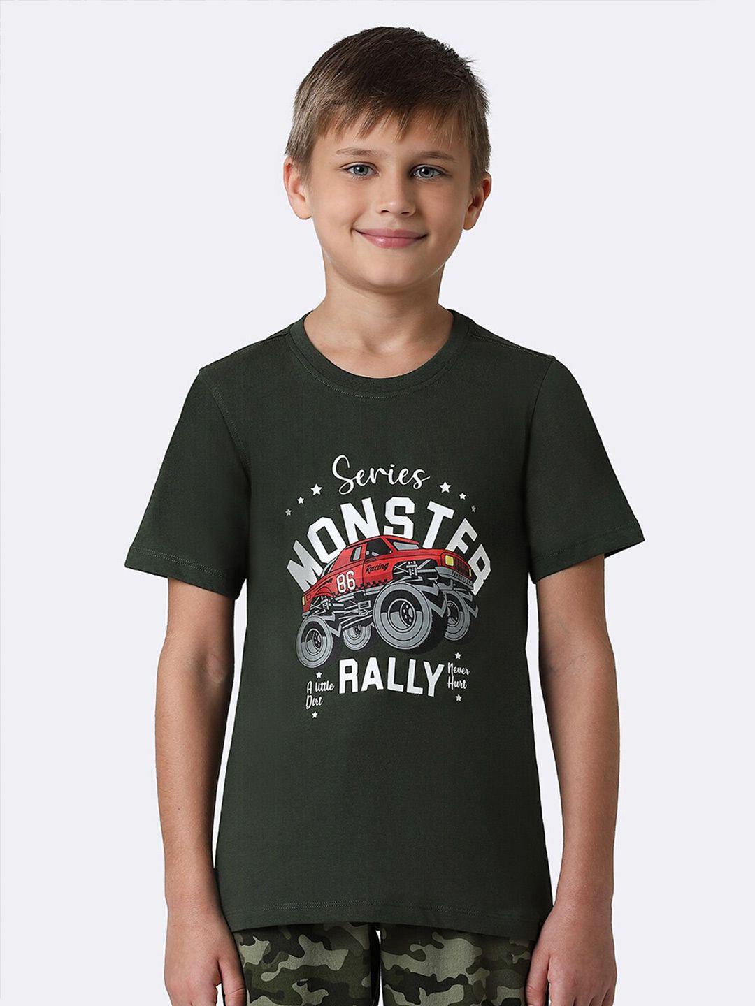 Van Heusen Boys Anti-Stat Typography Printed Cotton T-shirt