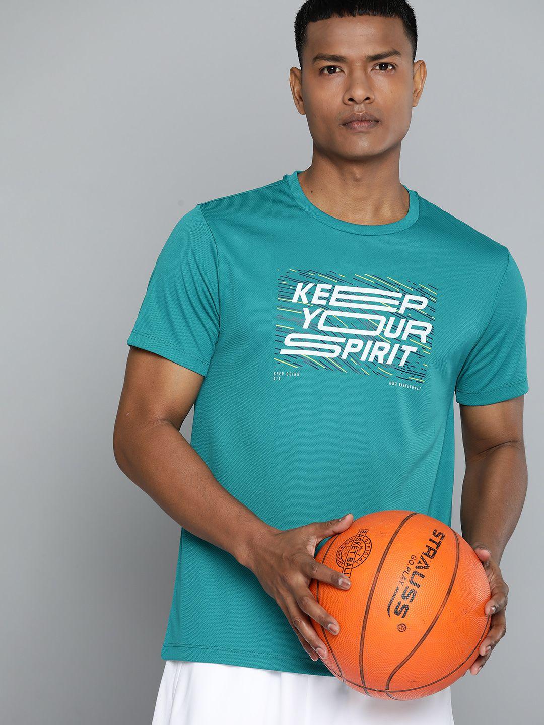 HRX by Hrithik Roshan Men Typography Printed Rapid-Dry Basketball T-shirt