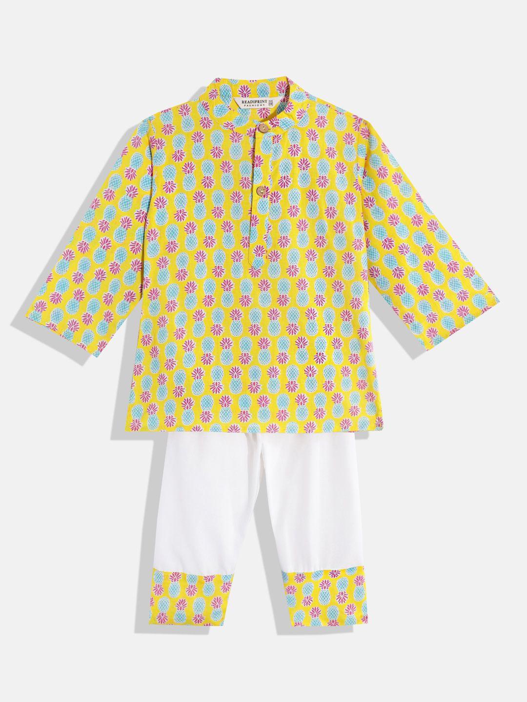 Readiprint Fashions Boys Printed Pure Cotton Kurta With Pyjamas
