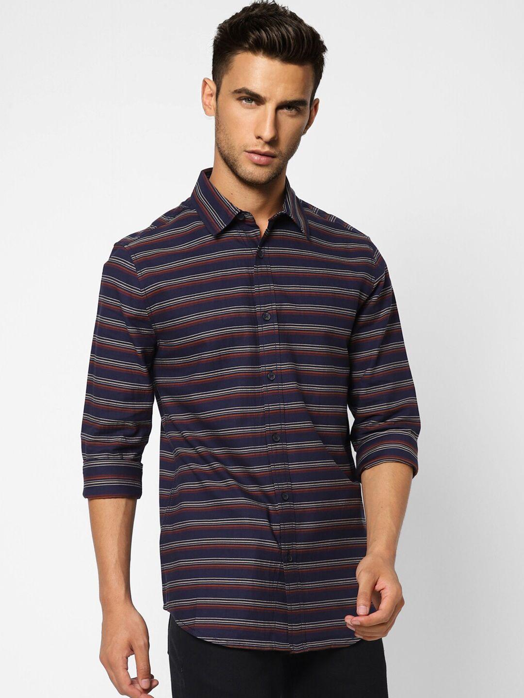 Jack & Jones Men Horizontal Stripes Cotton Casual Shirt