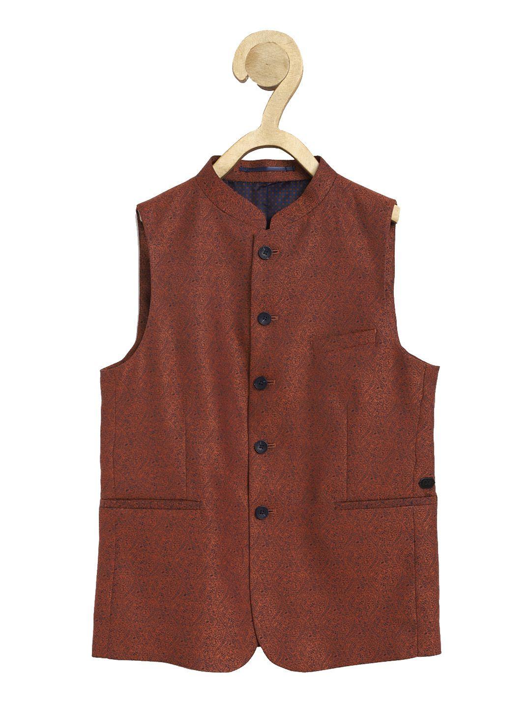 peter-england-boys-woven-design-nehru-jacket