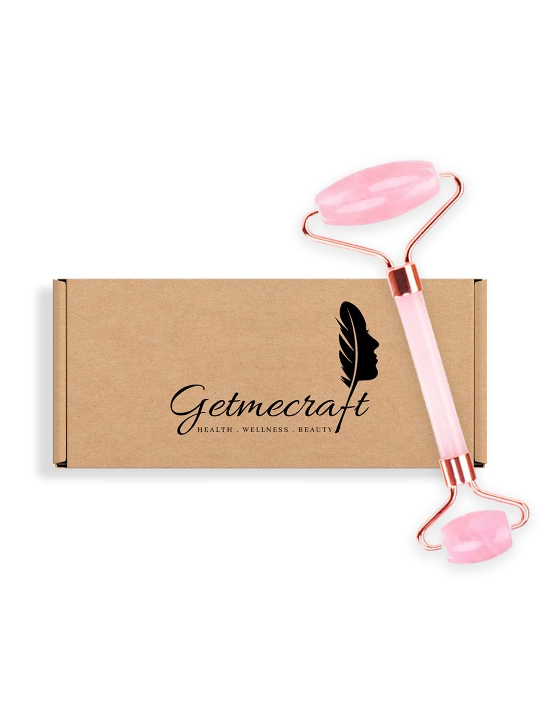 Getmecraft Rose Quartz Facial Roller and Massager - Pink