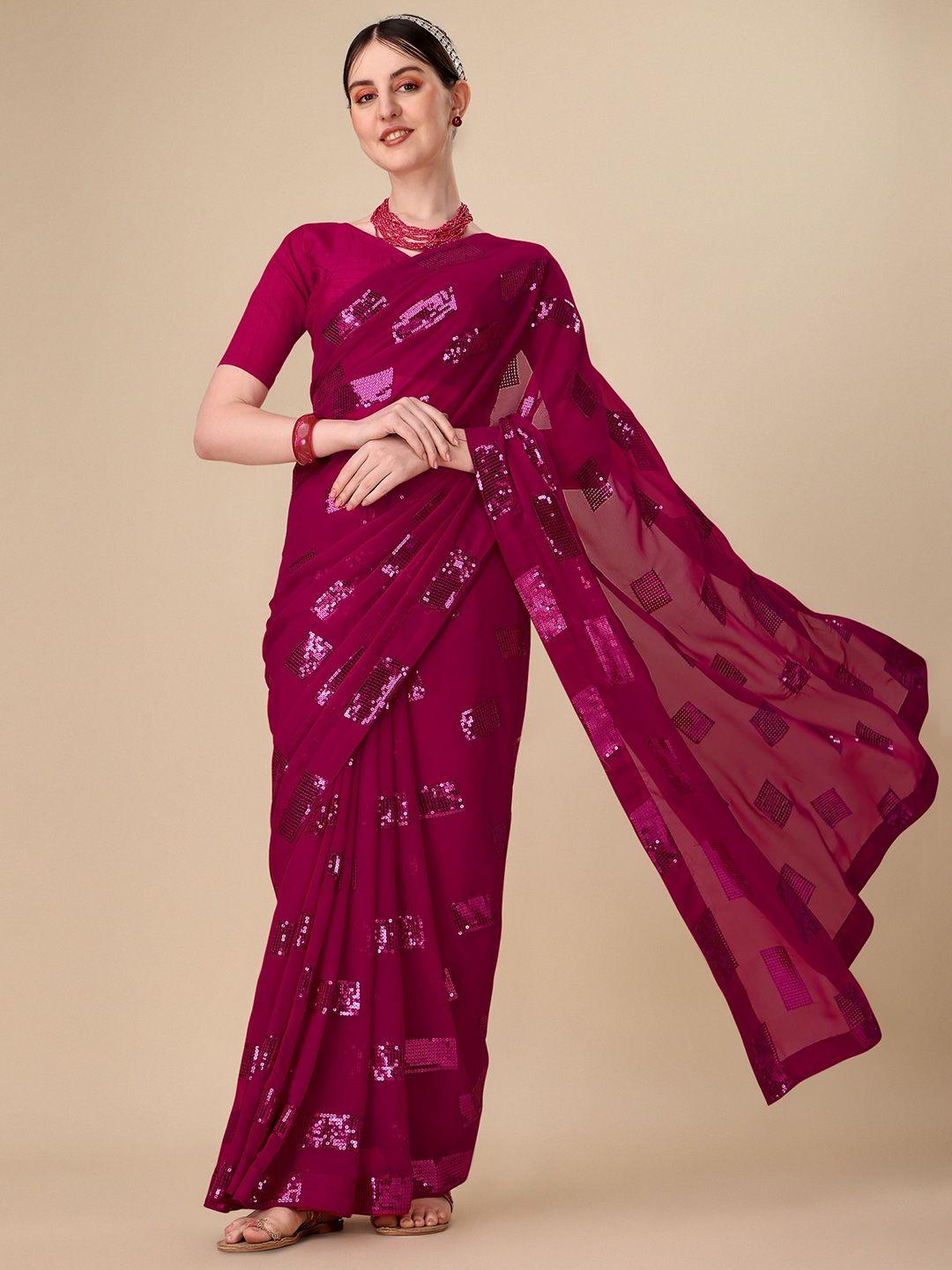 Vaidehi Fashion Sequinned Embellished Sheer Saree