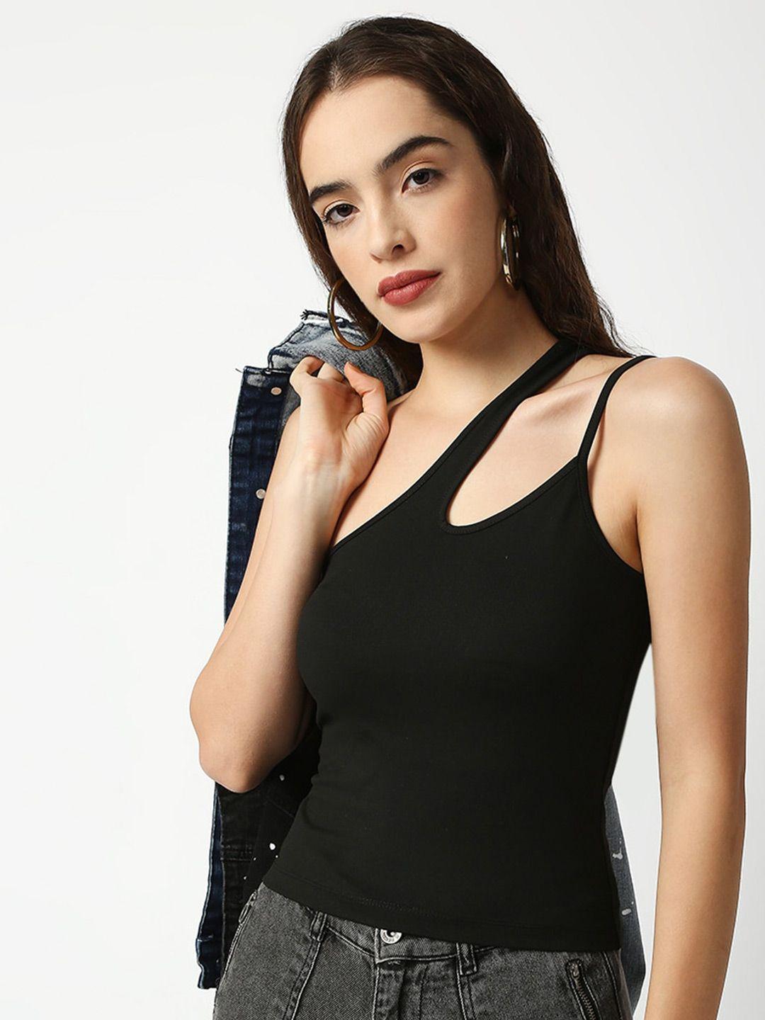 disrupt-one-shoulder-cut-out-detail-fitted-top