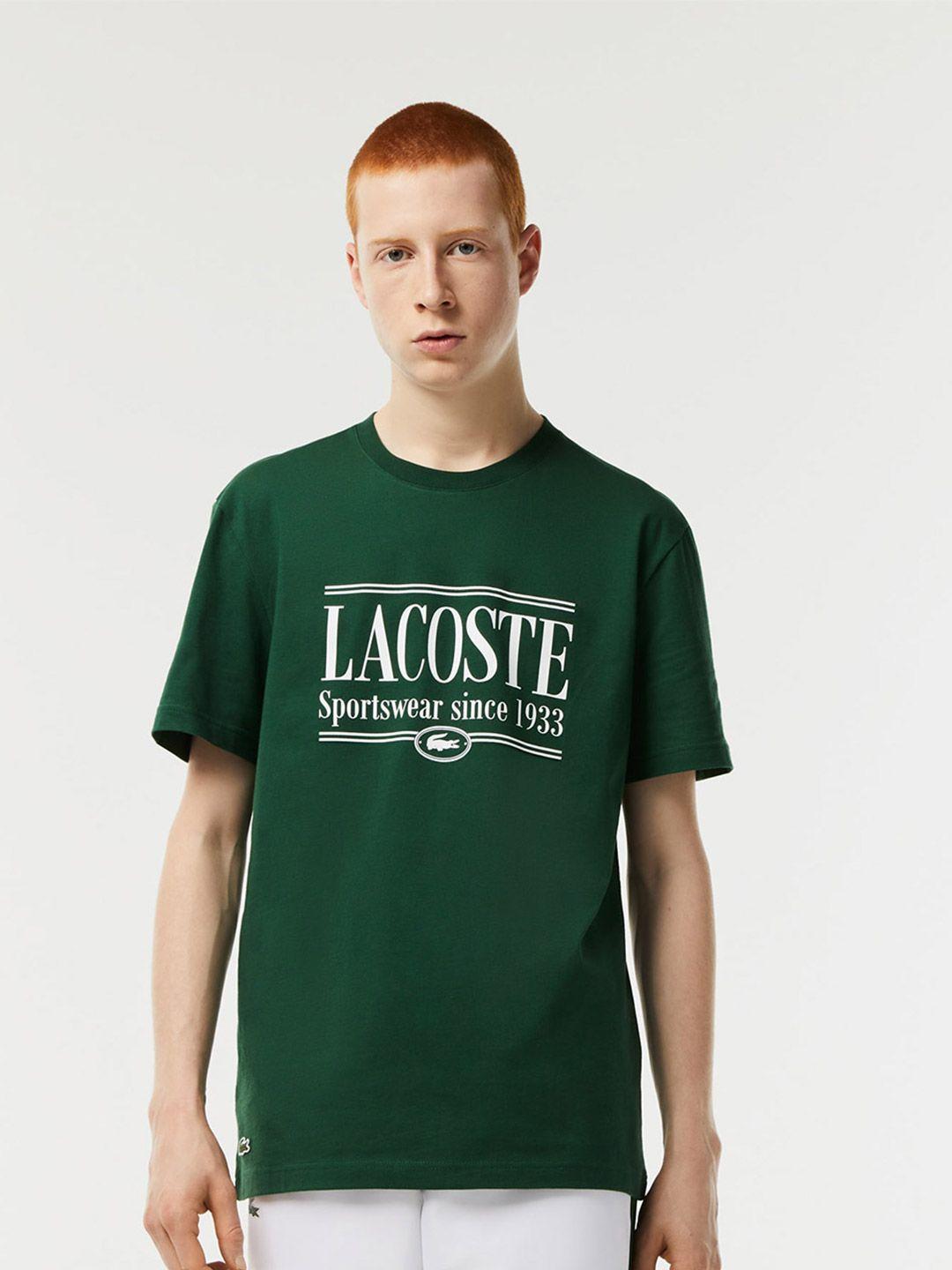 Lacoste Typography Printed Pure Cotton T-shirt