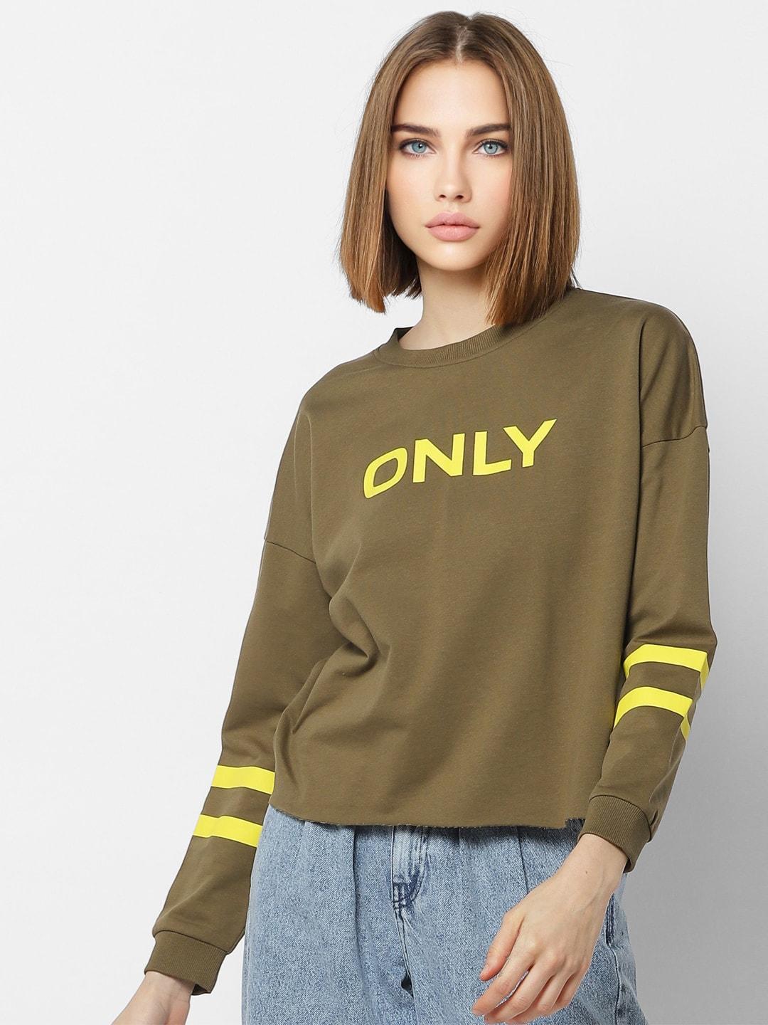 ONLY Women Brand Logo Printed Cotton Sweatshirt