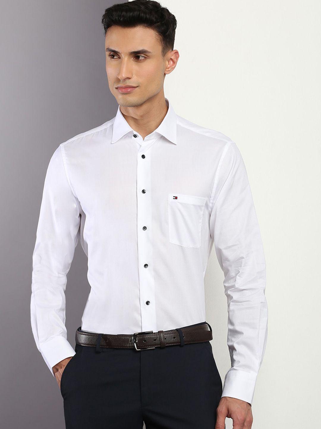 Tommy Hilfiger Spread Collar Cotton Formal Shirt