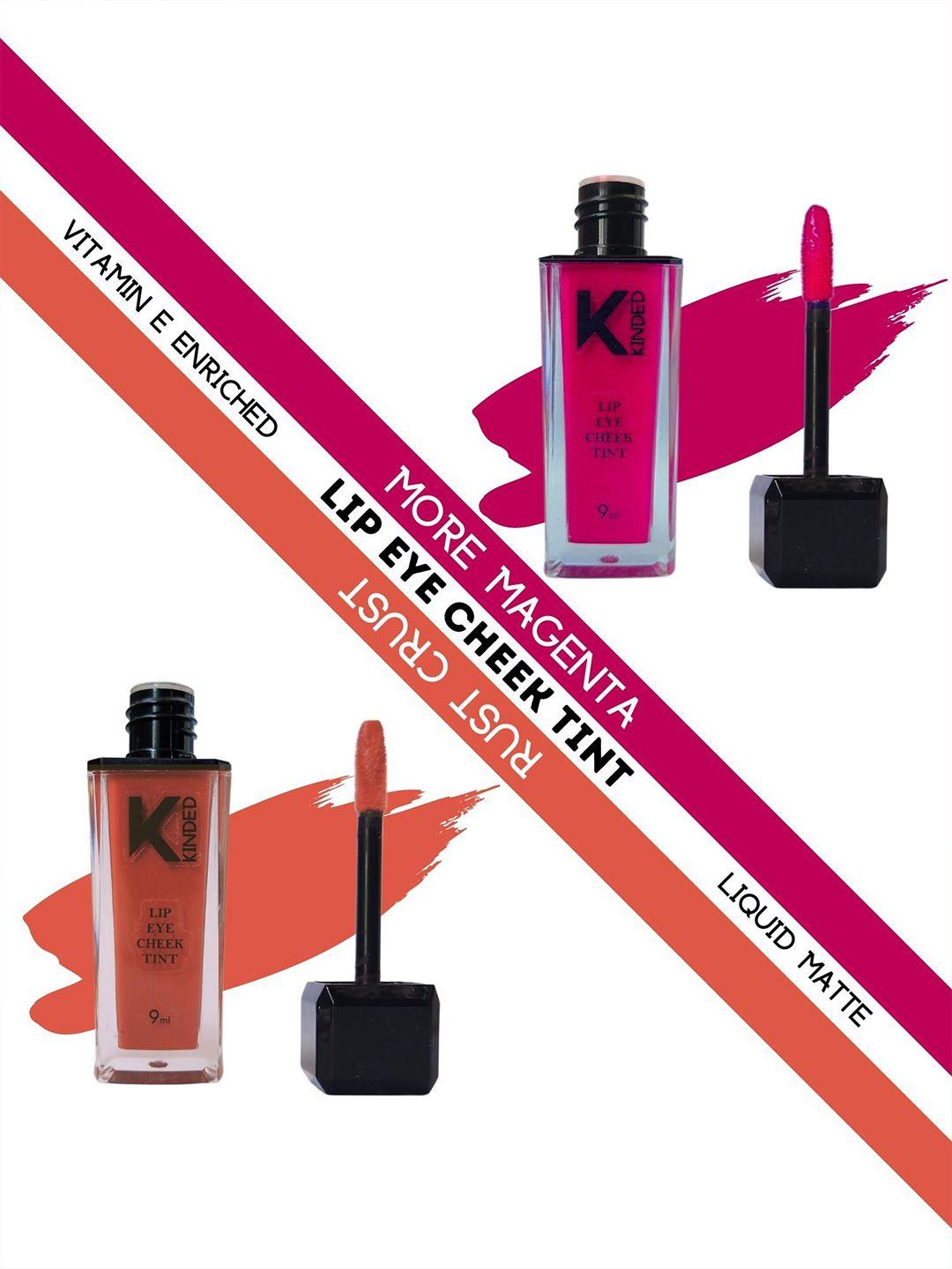 kinded-set-of-2-lip-eye-cheek-tint-with-vitamin-e---more-magenta-02-&-rust-crust-05