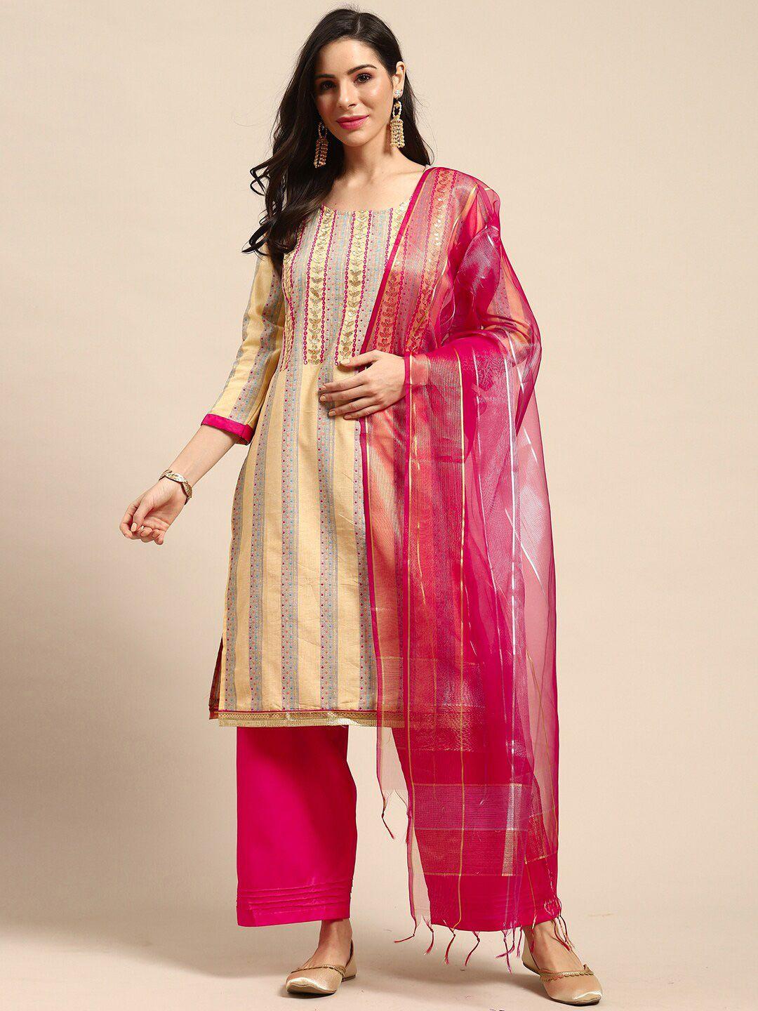 Rajnandini Embroidered Pure Cotton Unstitched Dress Material