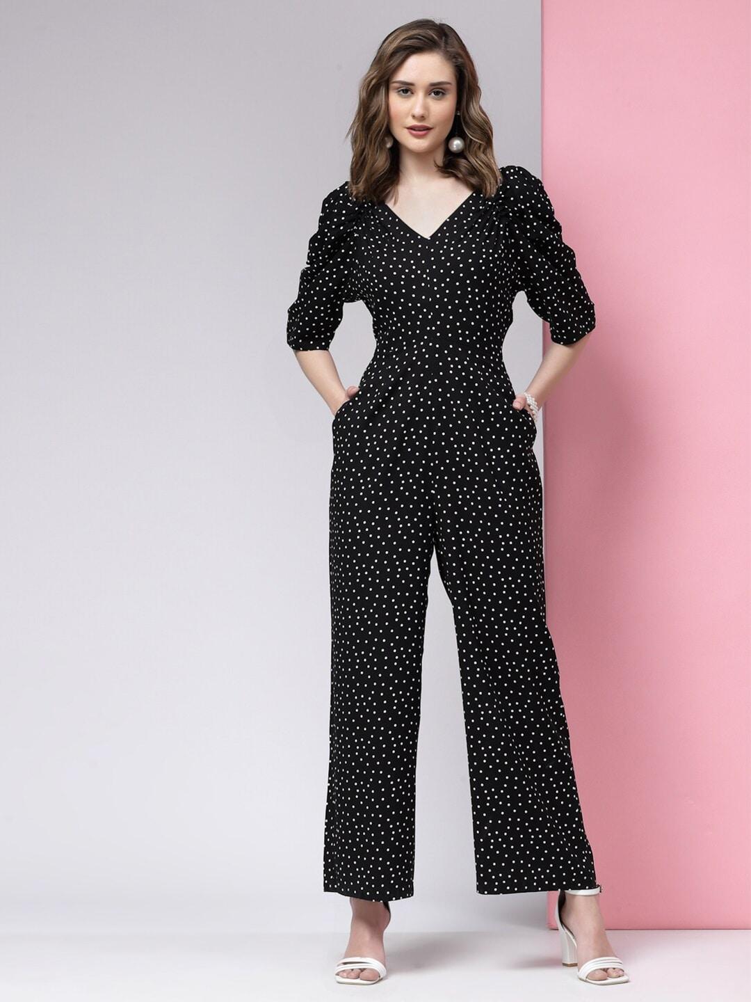 kassually-v--neck-polka-dot-printed-cotton-basic-jumpsuit