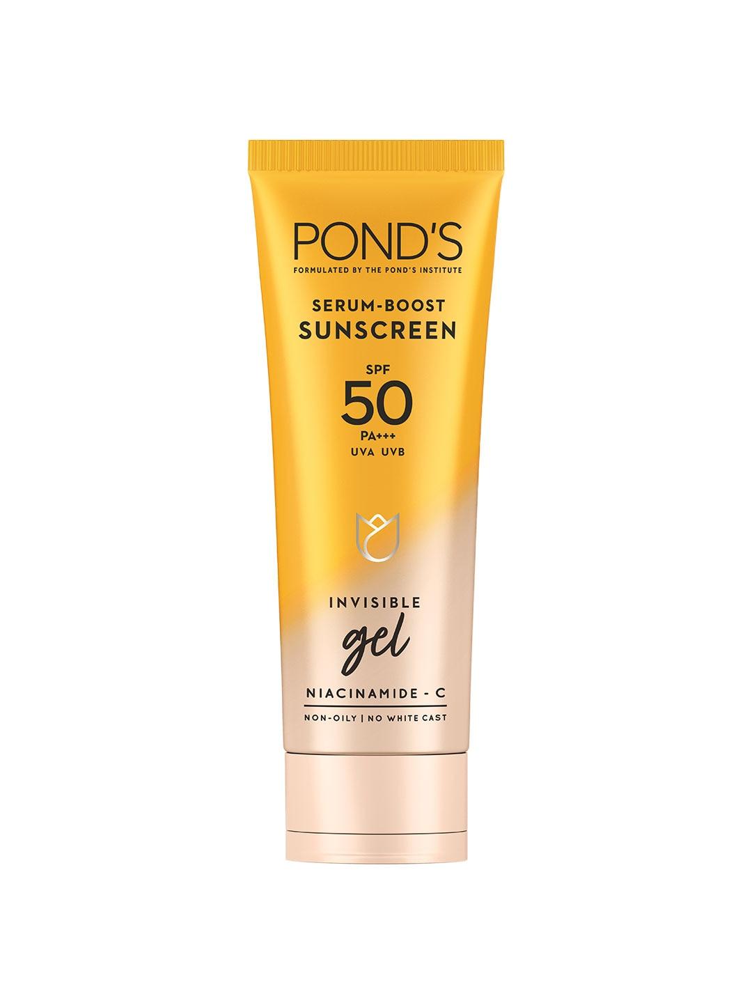 Ponds SPF 50 PA++ UVA UVB Serum Boost Invisible Gel Sunscreen with Niacinamide C - 50 g