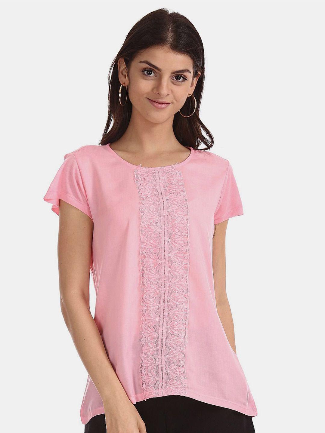 v-mart-round-neck-lace-inserts-cotton-top