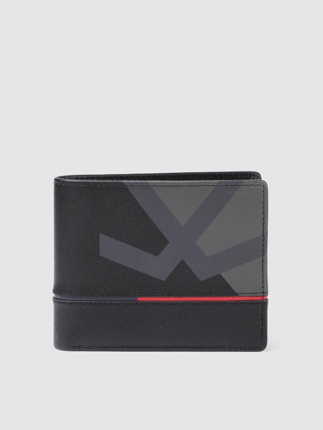 WROGN Men Brand Logo Printed Leather Two Fold Wallet