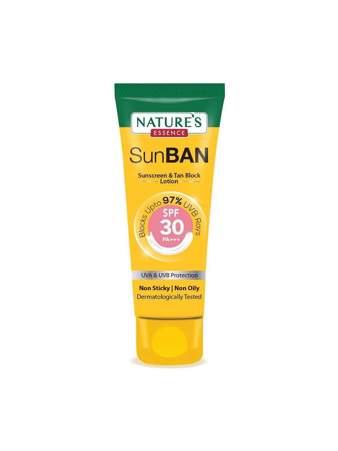 Natures Essence SunBan SPF30 PA+++ Sunscreen & Tan Block Lotion with Aloe Vera - 60ml