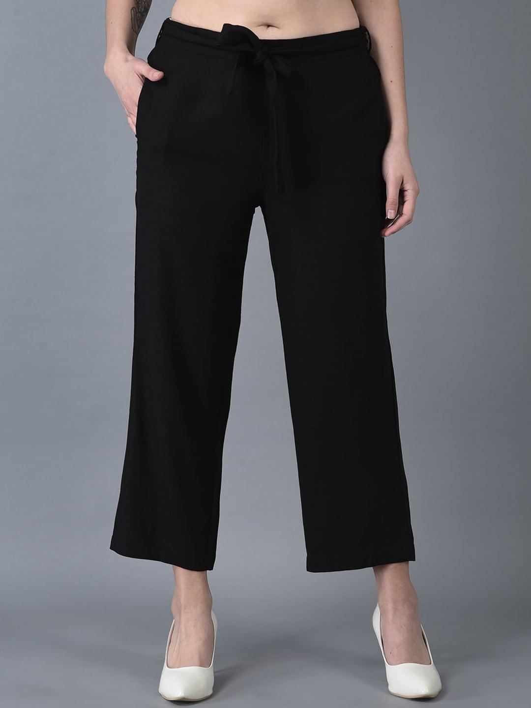 CANOE Women Cropped Straight Fit Smart Trousers