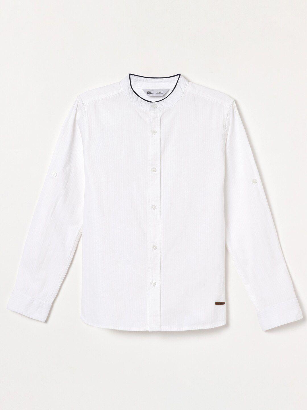 Fame Forever by Lifestyle Boys Mandarin Collar Pure Cotton Casual Shirt