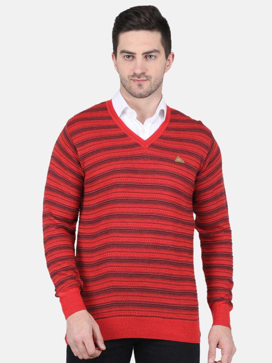 Monte Carlo V-Neck Striped Wool Pullover
