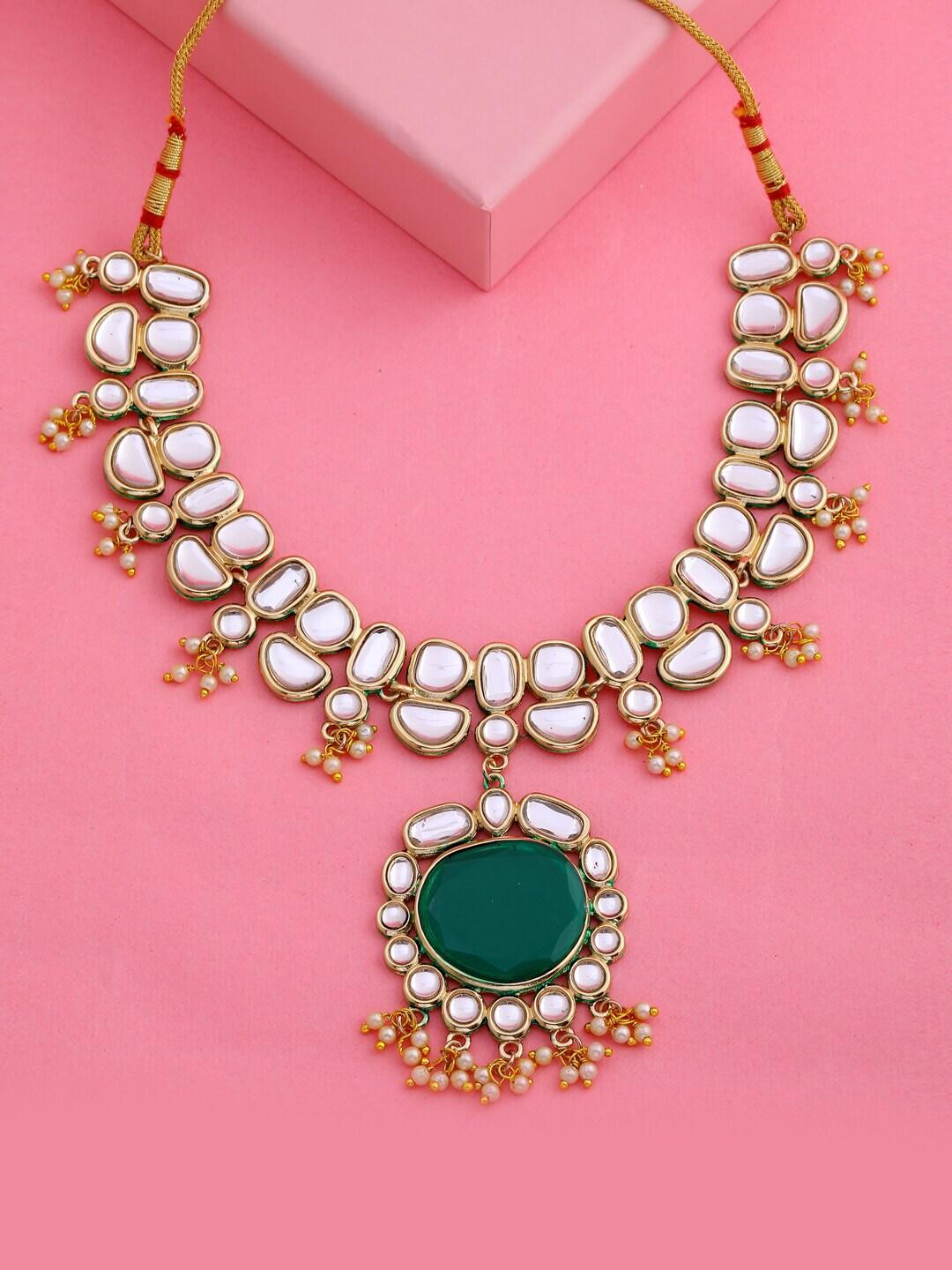 Estele Kundan Studded Gold-Plated Necklace