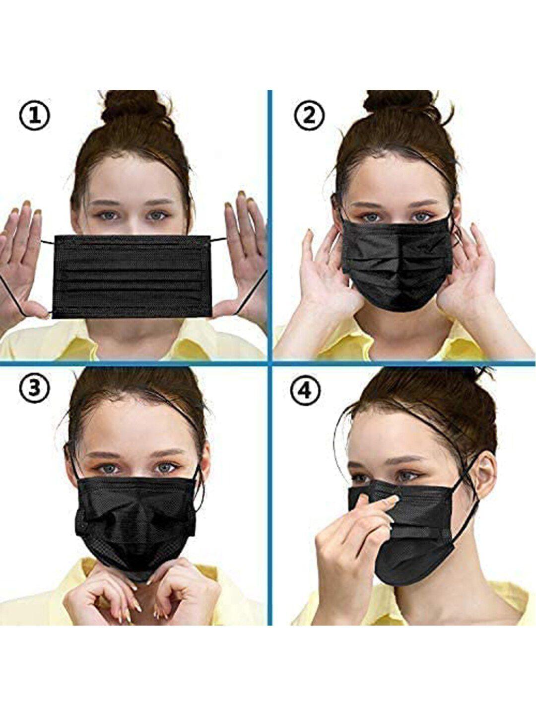 LONDON FASHION hob Set  Of 100 3Ply Surgical Masks With Nose-Pin