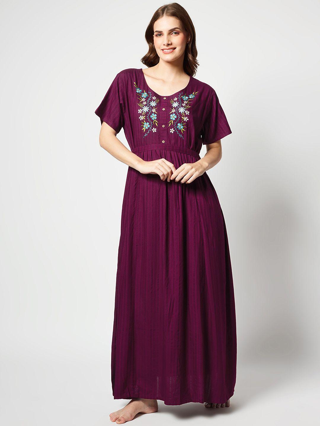 zeyo-floral-embroidered-maxi-nightdress