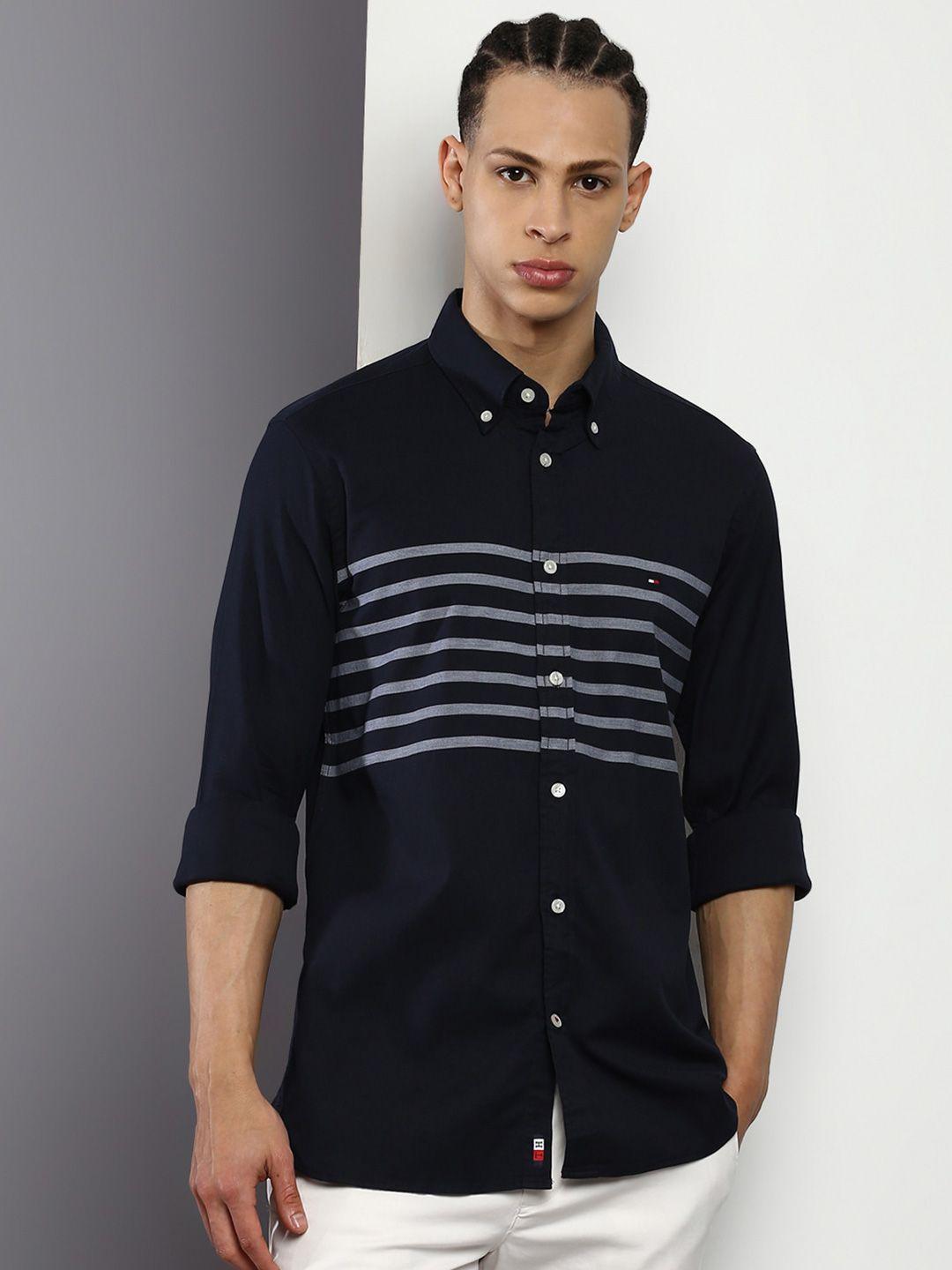 tommy-hilfiger-horizontal-stripes-striped-cotton-casual-shirt