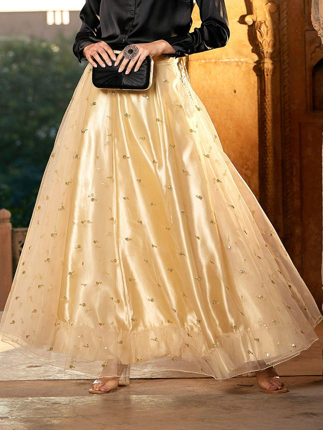 Shae by SASSAFRAS Embellished Sequin Maxi Anarkali Skirt