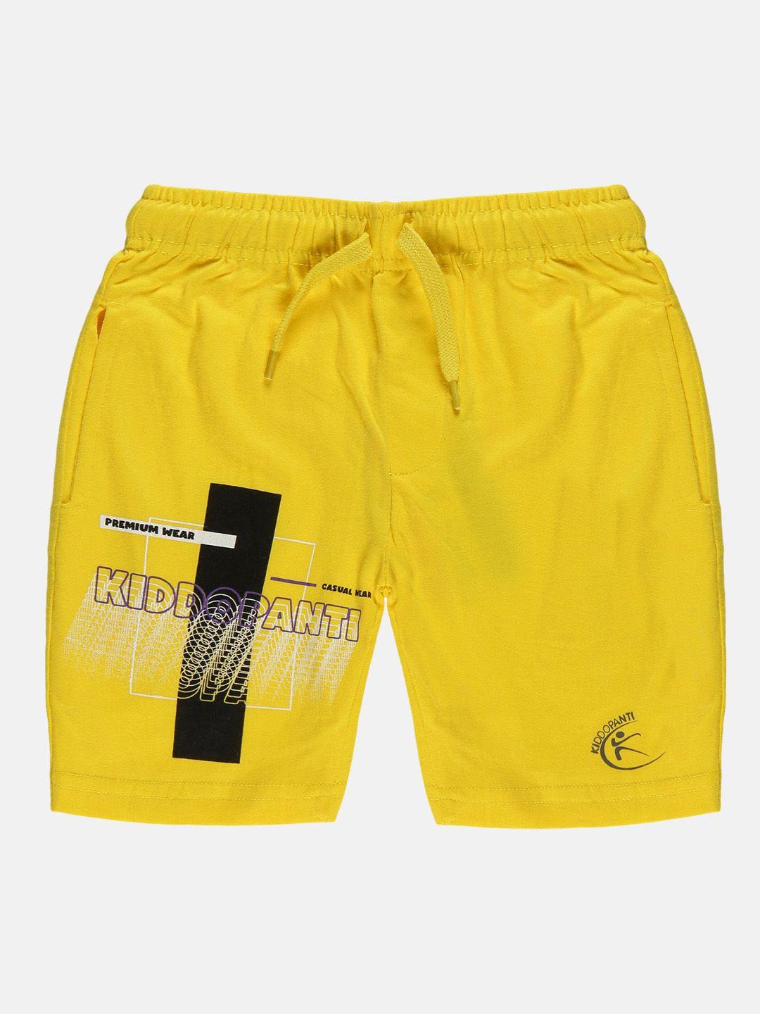 kiddopanti-boys-typography-printed-pure-cotton-regular-shorts